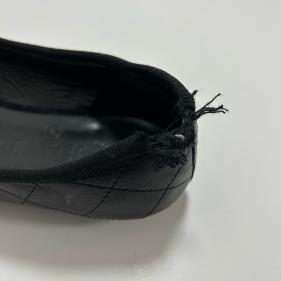 CHANEL Cambon Line Flat Shoes Leather Enamel Coco Mark CC Logo Size 7.5 Black - Picture 13 of 16